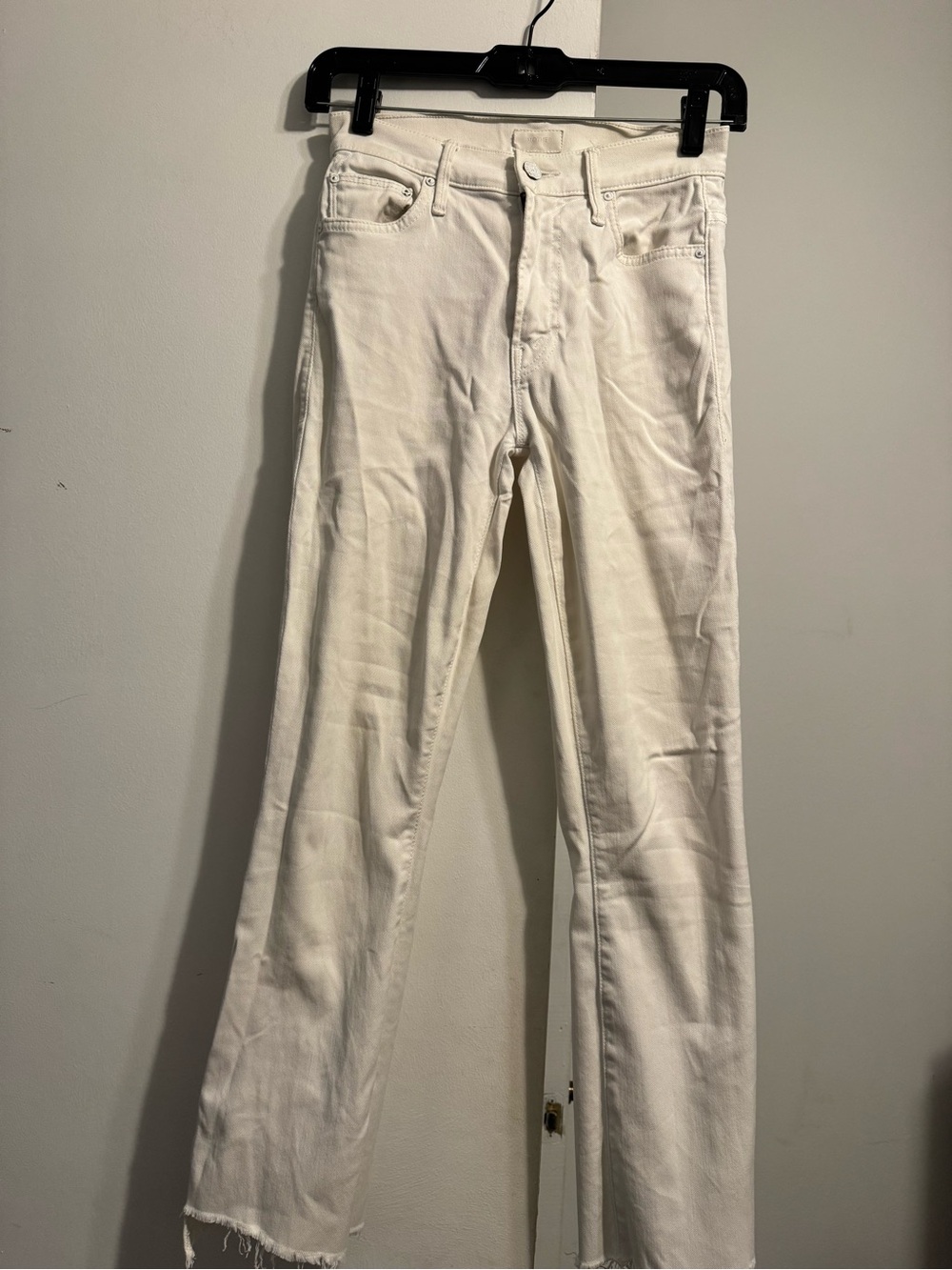 Mother the Insider White crop Straight Jeans